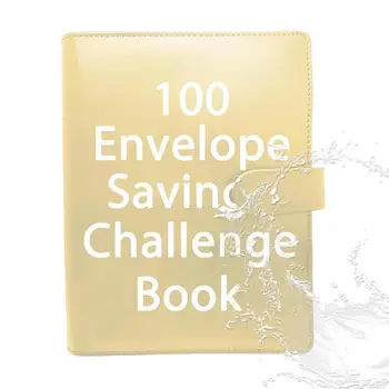  Книга с конвертами PU Leather 100 Envelopes Savings Challenges Book A5 Водонепроницаемая сберегательная папка для семьи