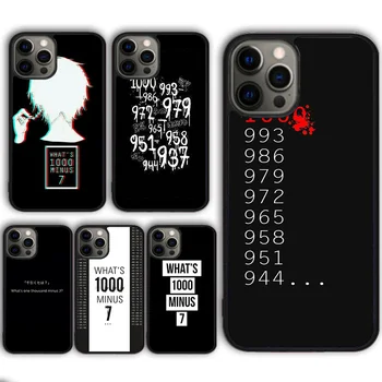Сколько будет 1000 минус 7 Tokyo Ghoul Цитата Чехол для телефона iPhone 15 SE2020 13 14 11 12 Pro Max XR XS 6 7 8 Plus coque fundas Shell